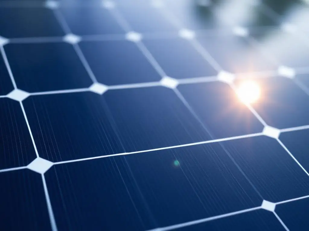 Detalhe das células fotovoltaicas